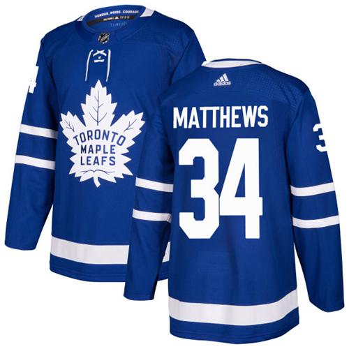 Adidas Toronto Maple Leafs #34 Auston Matthews Blue Home Authentic Stitched Youth NHL Jersey